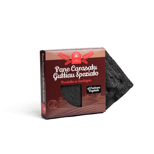 Pane carasatu guttiau speziato al carbone vegetale 250gr